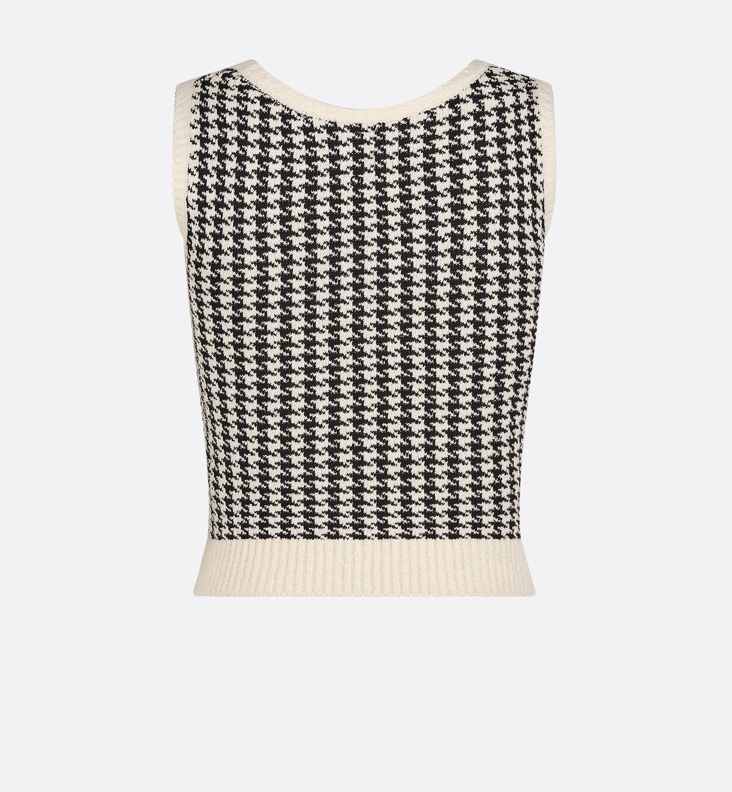 Twinset Black And White Houndstooth Technical Cotton Knit