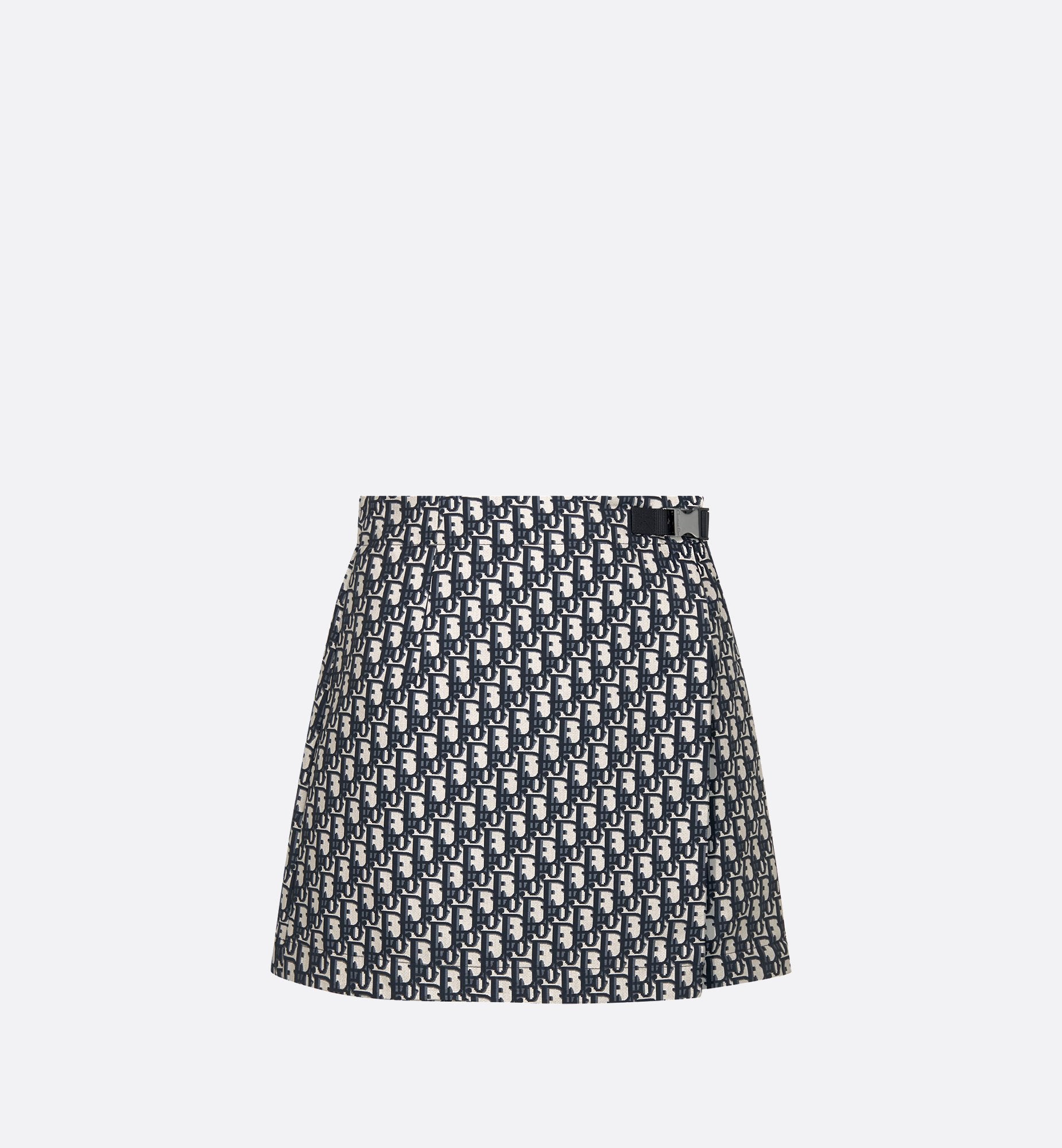 Skort Blue And Ecru Technical Taffeta Jacquard With Dior Oblique Motif