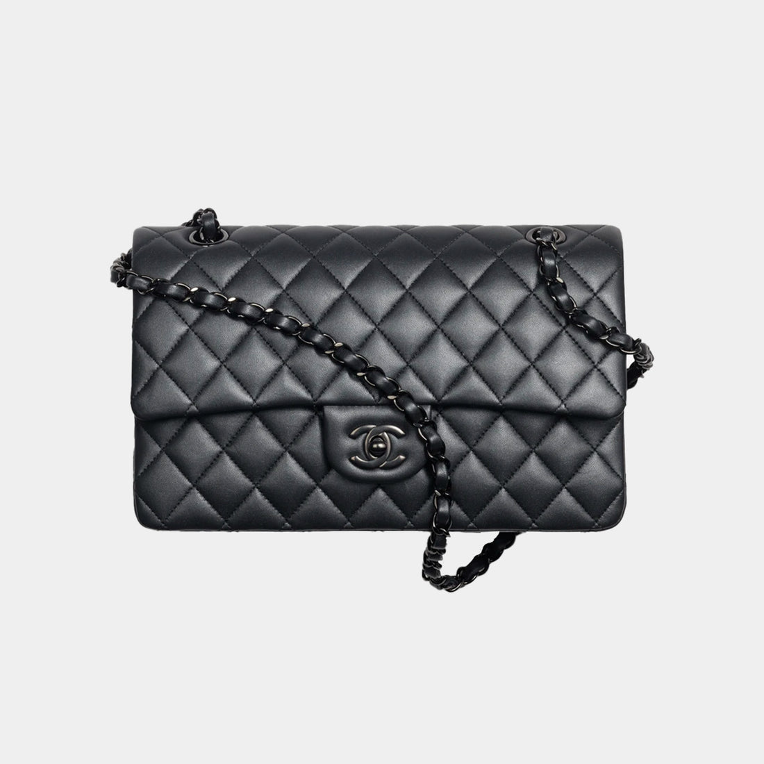 Classic Handbag Pearly Lambskin And Black Tone Metal Black