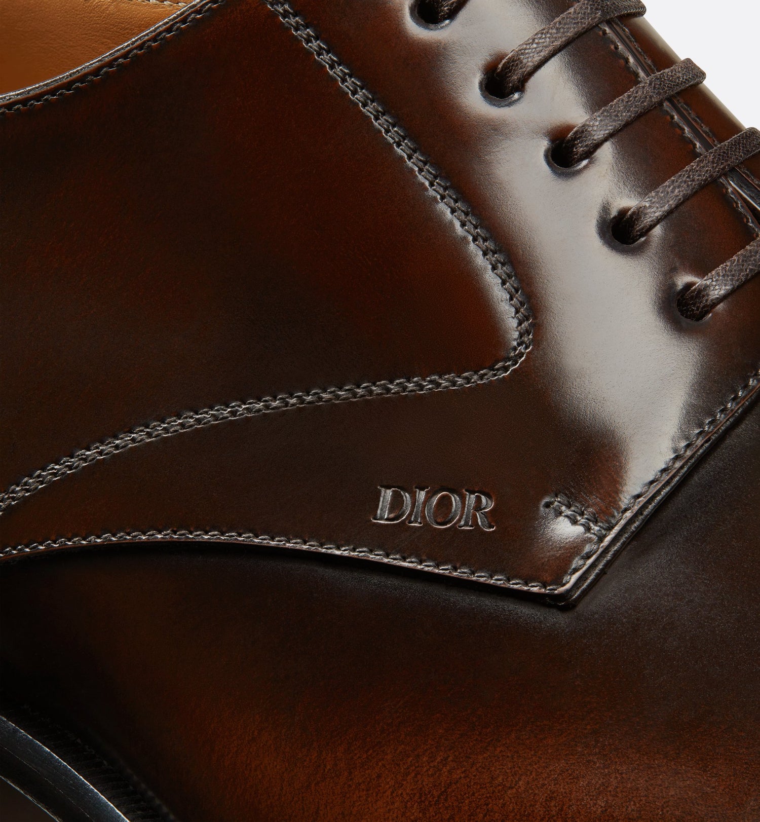 Dior Timeless Derby Shoe Dark Brown Polished Calfskin