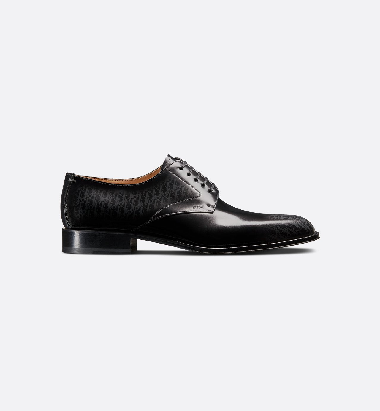 Timeless Derby Shoe Black Calfskin With Gray And Black Dior Oblique Gradient Patina