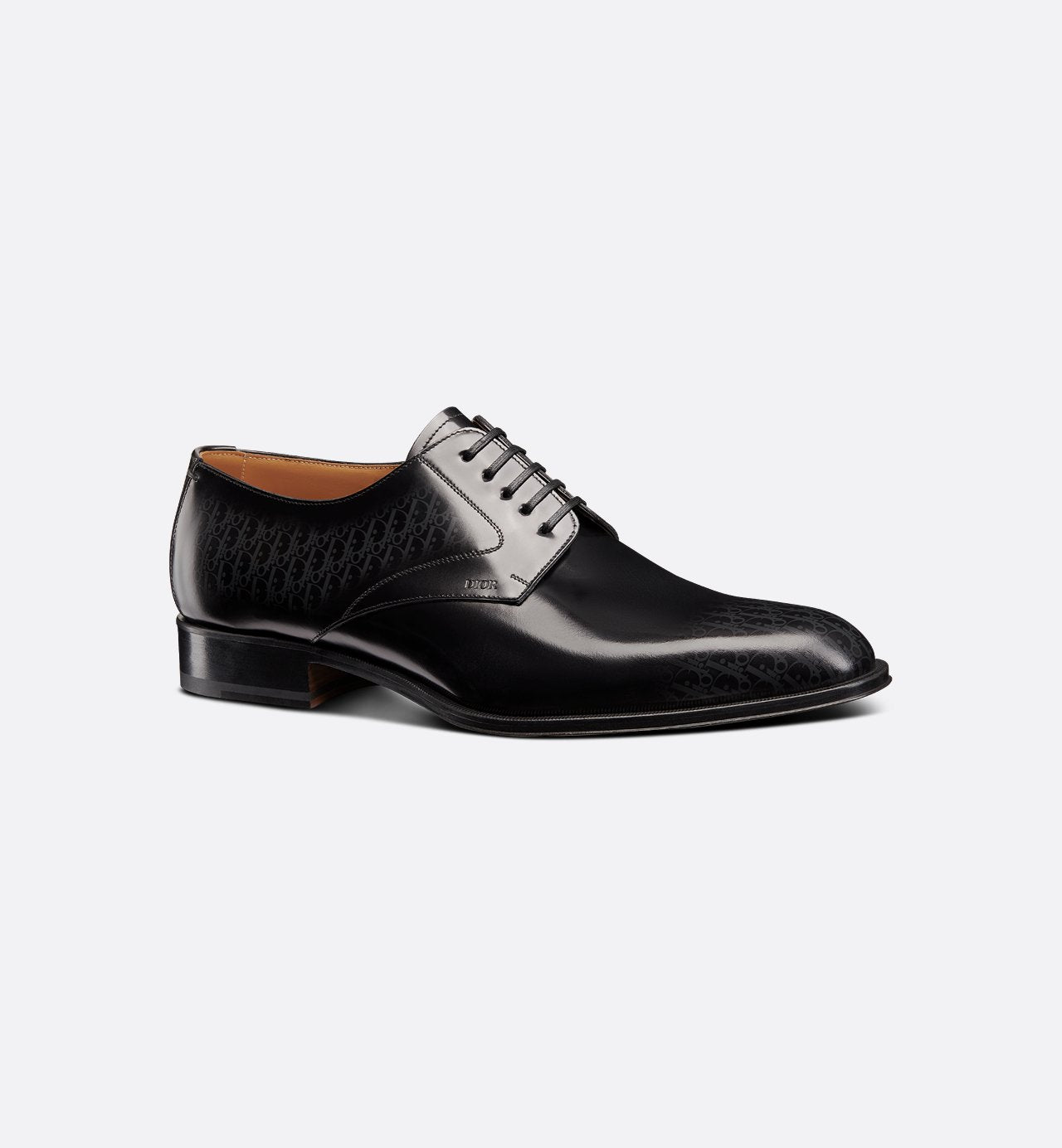 Timeless Derby Shoe Black Calfskin With Gray And Black Dior Oblique Gradient Patina