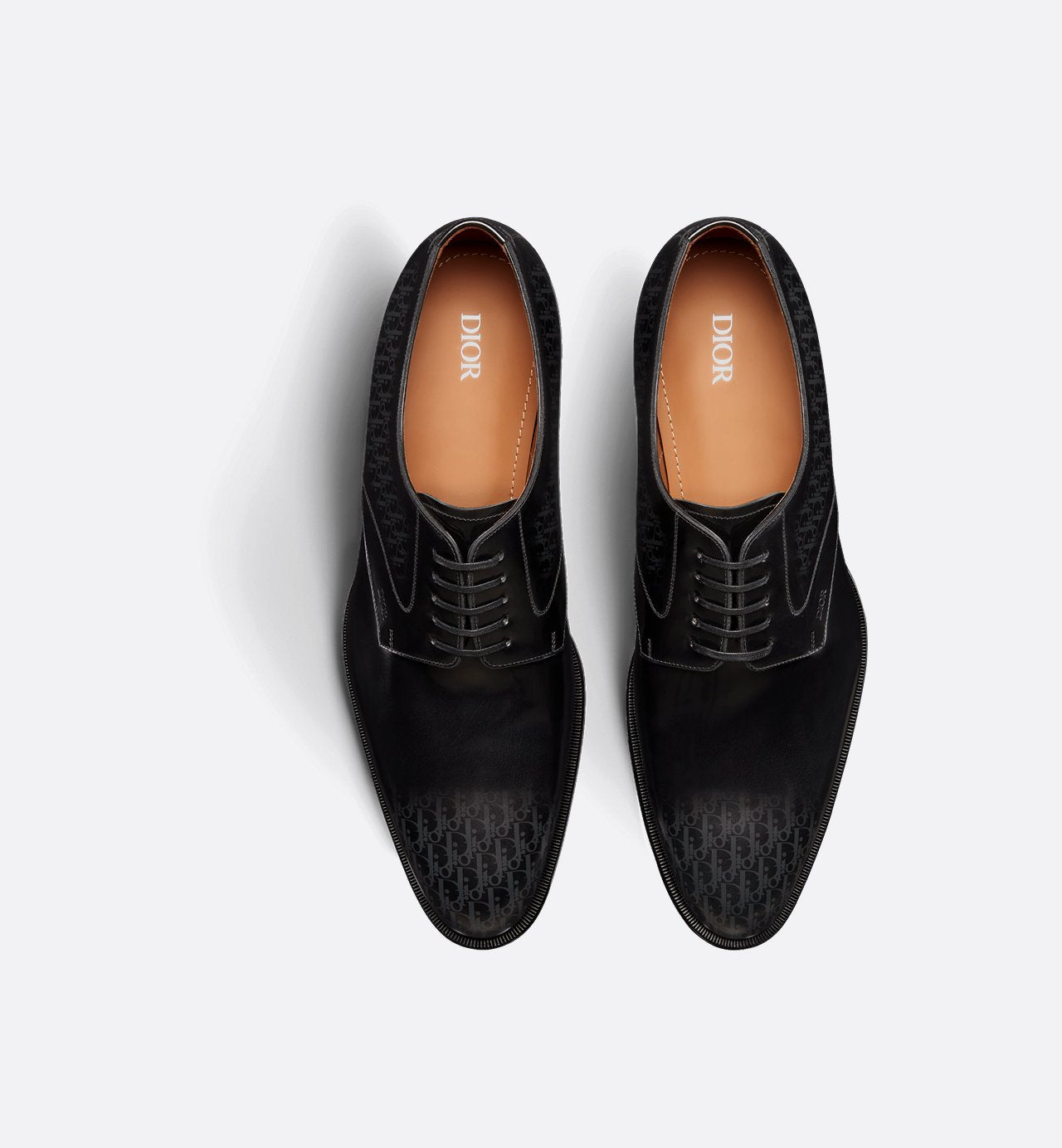 Dior Timeless Derby Shoe Black Calfskin With Gray And Black Dior Oblique Gradient Patina