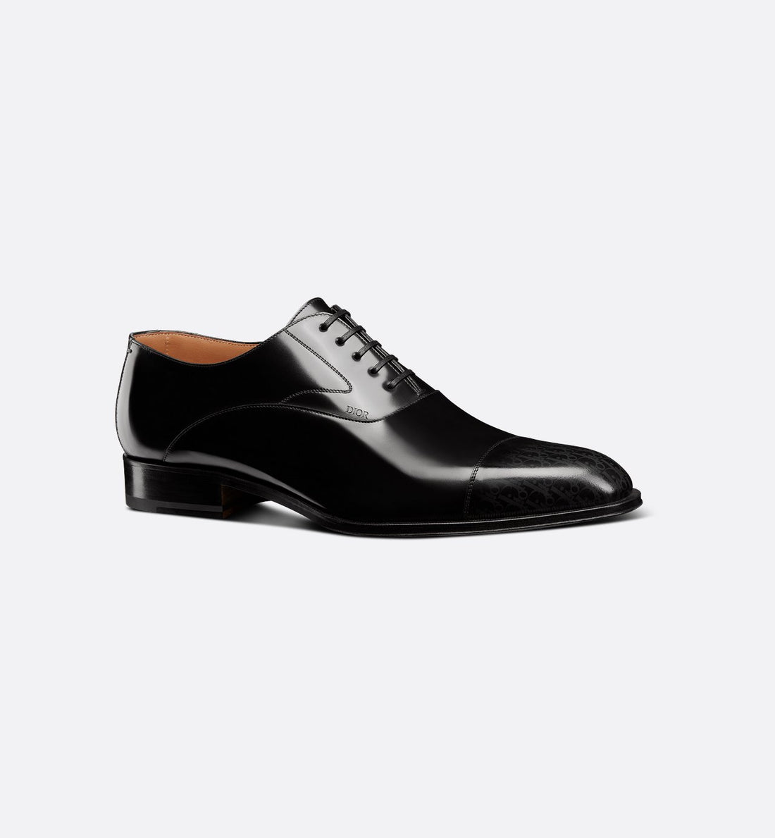 Timeless Oxford Shoe Black Calfskin With Gray And Black Dior Oblique Gradient Patina