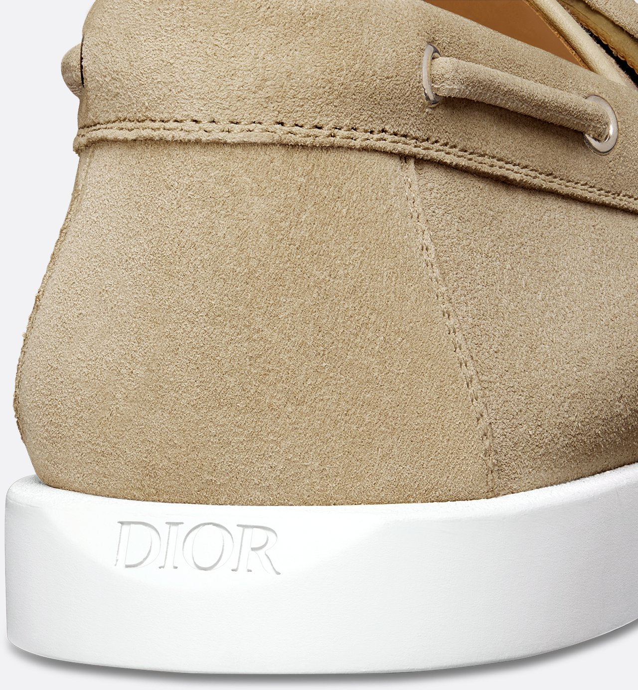 Dior Granville Boat Shoe Beige Suede And Beige Dior Oblique Jacquard