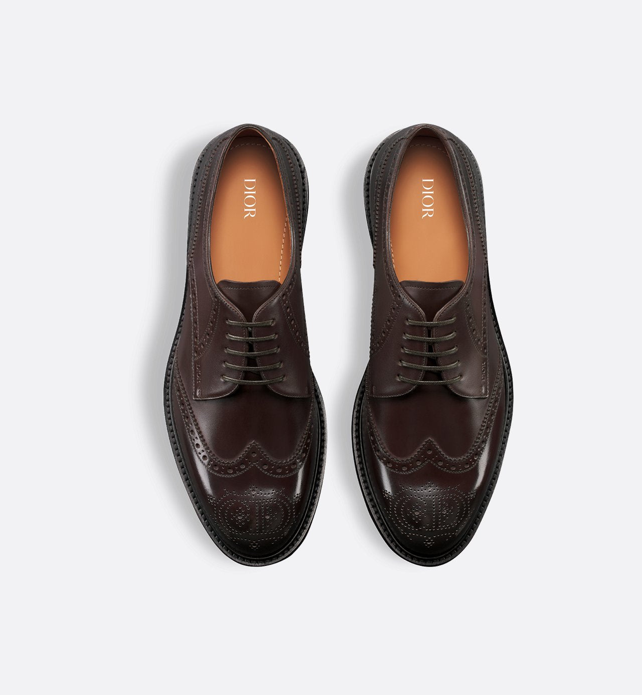 Dior Embassy Derby Brogue Brown Calfskin With Patina Finish