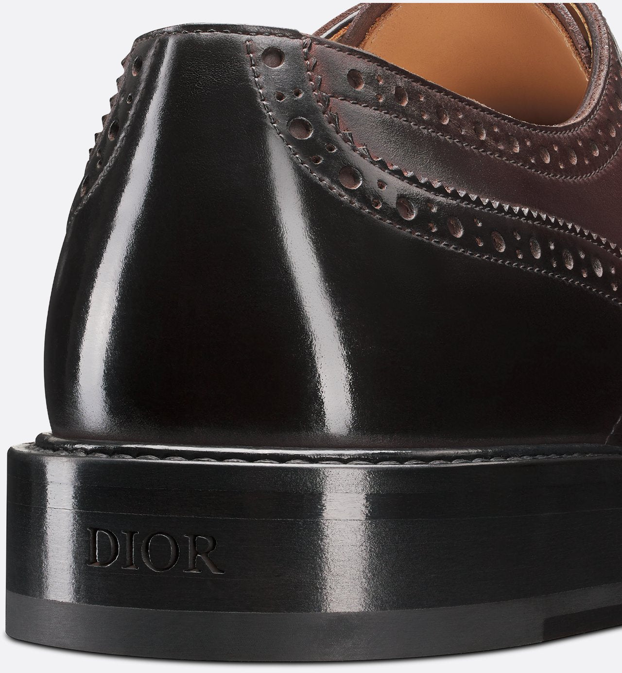 Dior Embassy Derby Brogue Brown Calfskin With Patina Finish