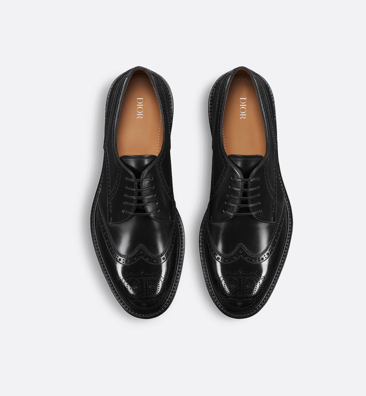 Dior Embassy Derby Brogue Black Calfskin With Patina Finish