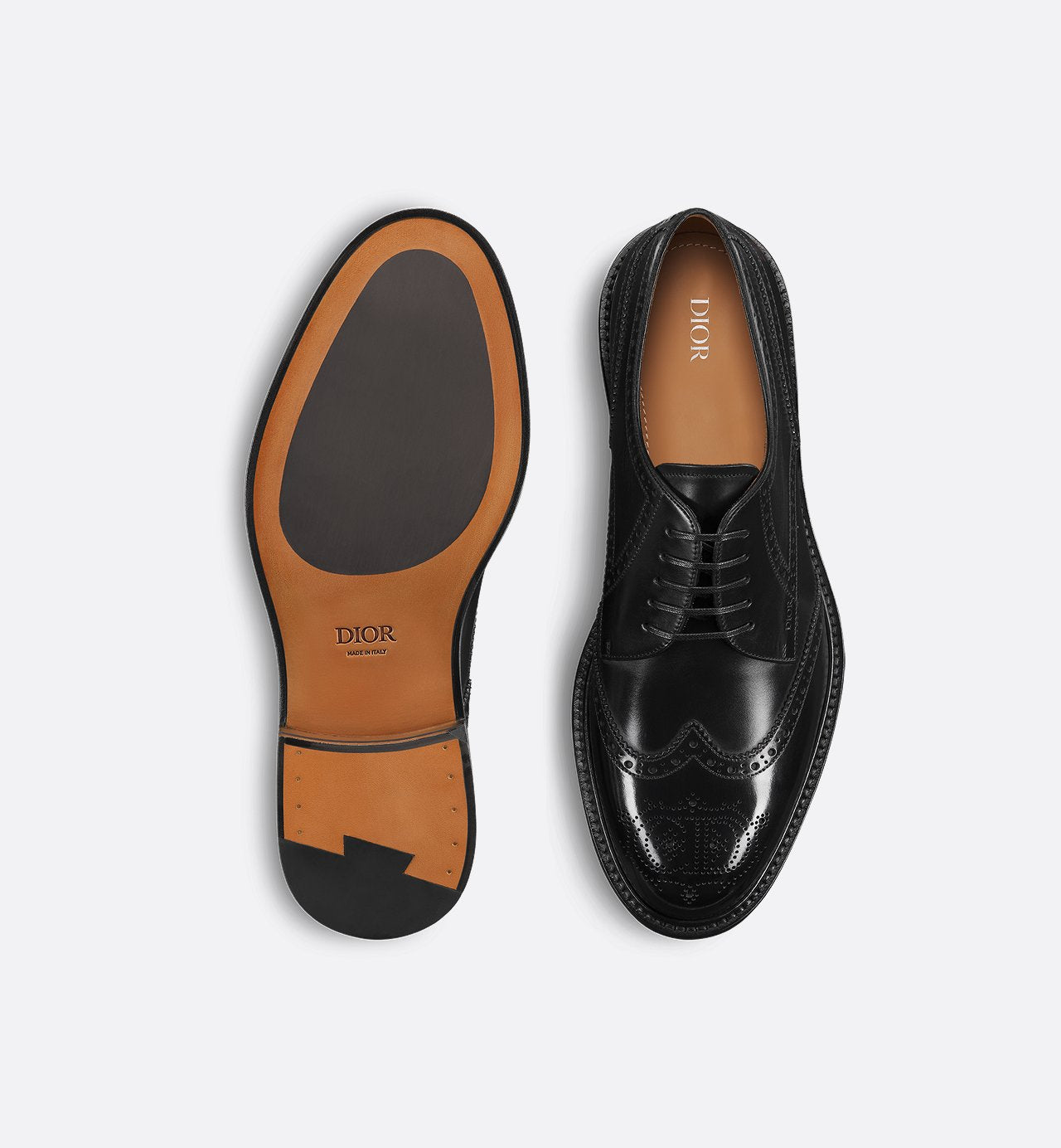 Dior Embassy Derby Brogue Black Calfskin With Patina Finish