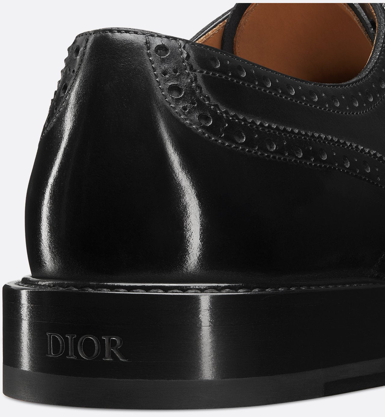 Dior Embassy Derby Brogue Black Calfskin With Patina Finish