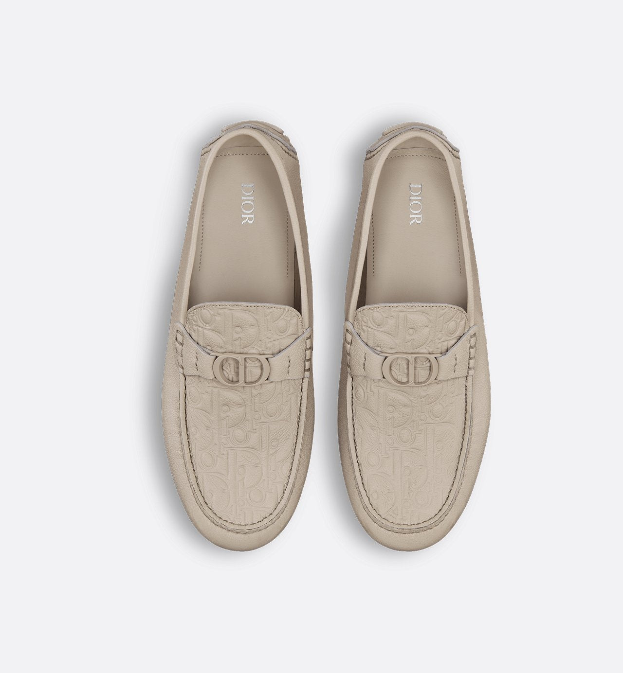 Odéon Loafer Beige Grained Calfskin And Beige Dior Gravity Leather