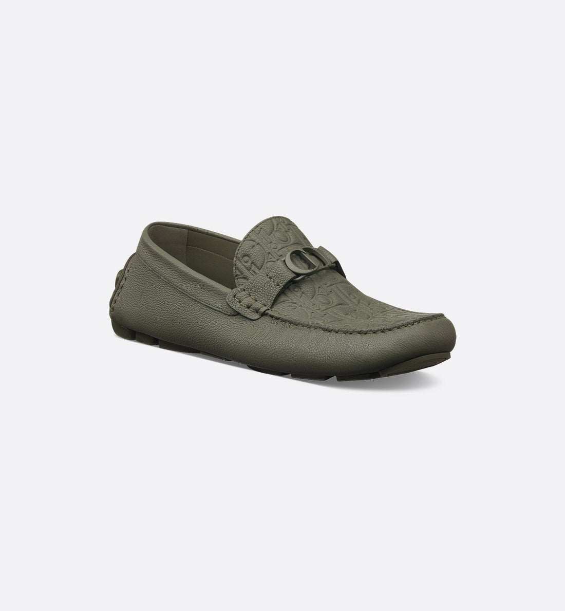 Odeon Loafer Khaki Grained Calfskin And Khaki Dior Gravity Leather