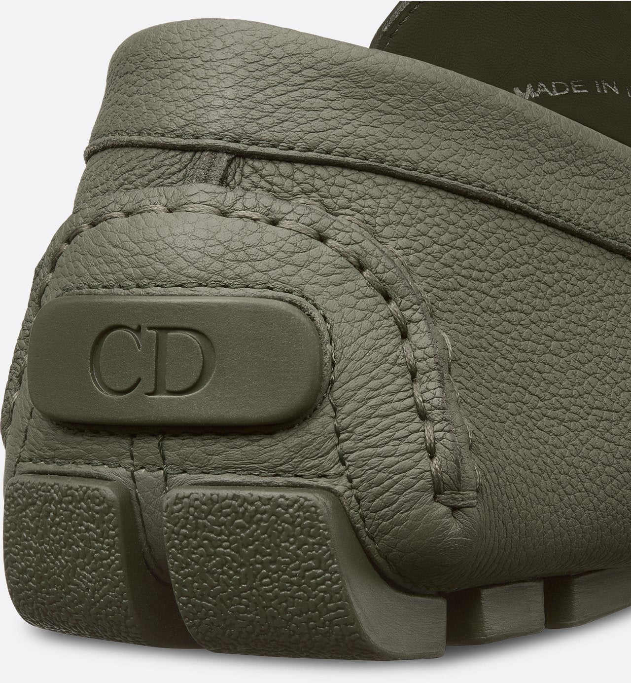 Dior Odéon Loafer Khaki Grained Calfskin And Khaki Dior Gravity Leather