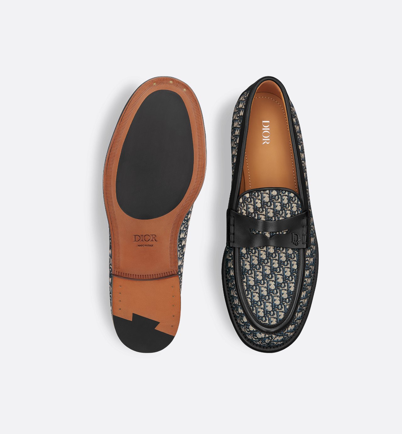 Dior Granville Loafer Beige And Black Dior Oblique Jacquard