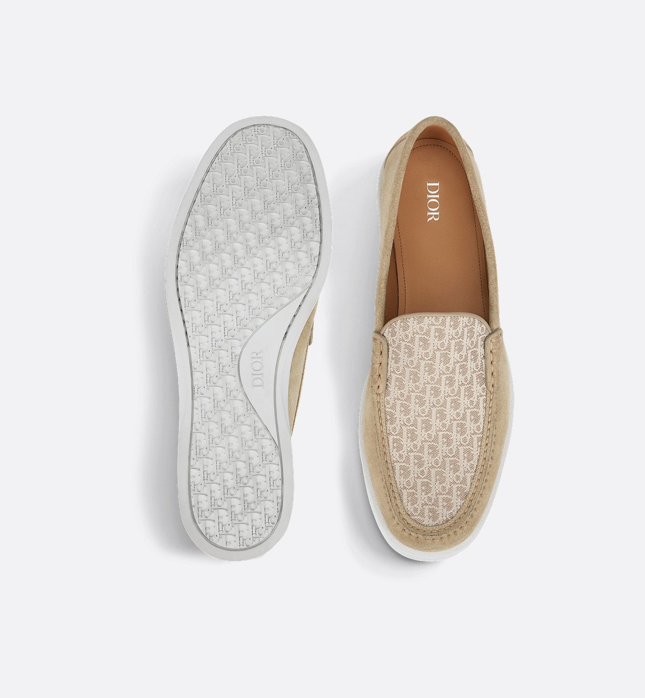 Dior Granville Loafer Beige Dior Oblique Suede And Jacquard