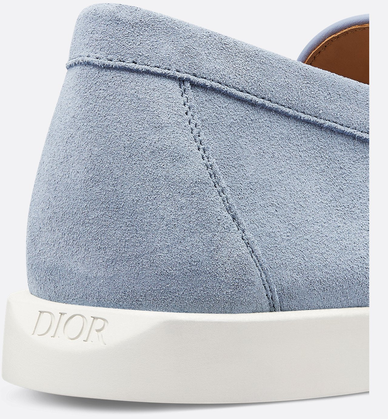 Dior Granville Loafer Blue Suede With Gray And White Dior Oblique Jacquard