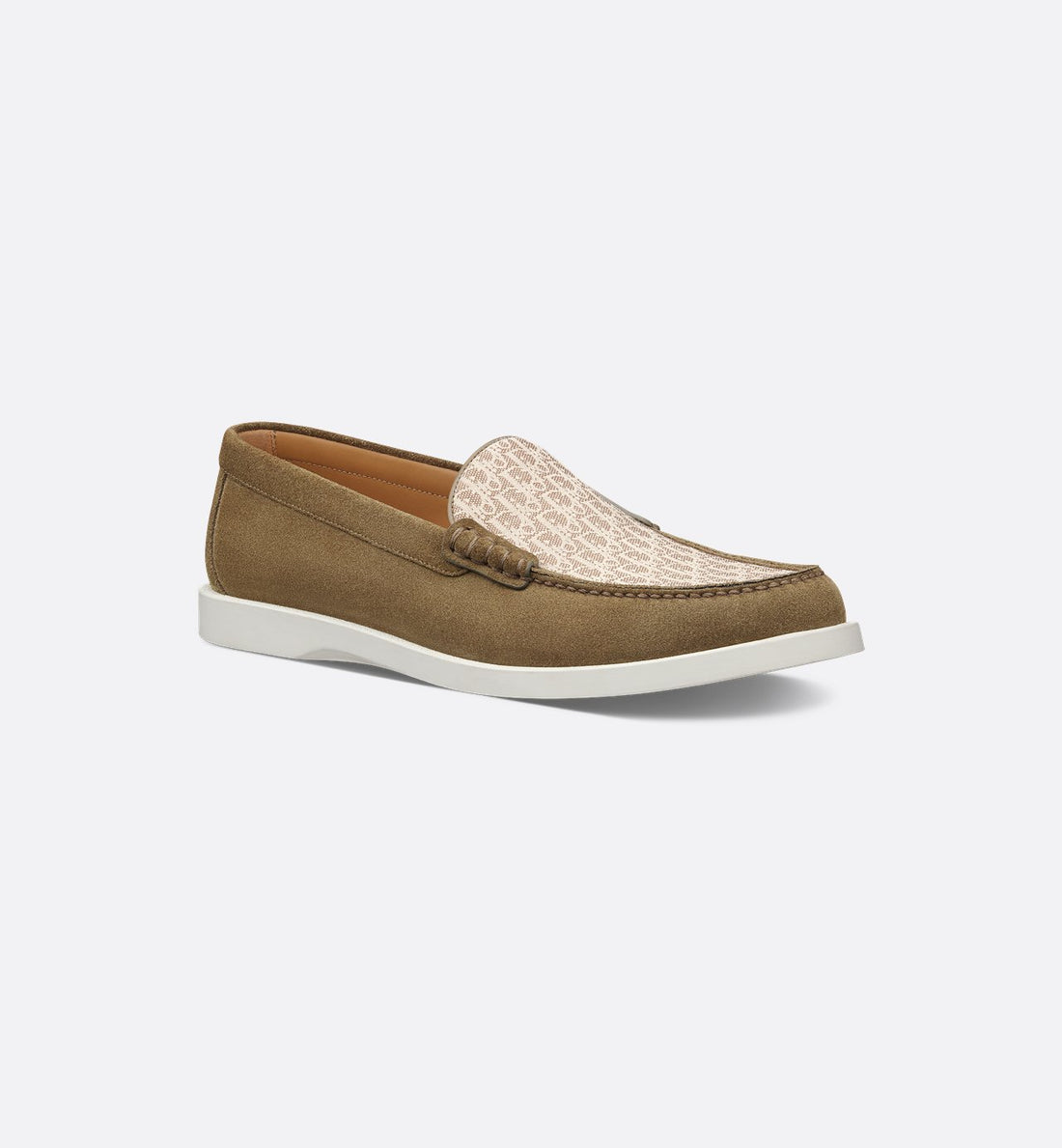 Dior Granville Loafer Brown Suede With Brown And Beige Dior Oblique Jacquard