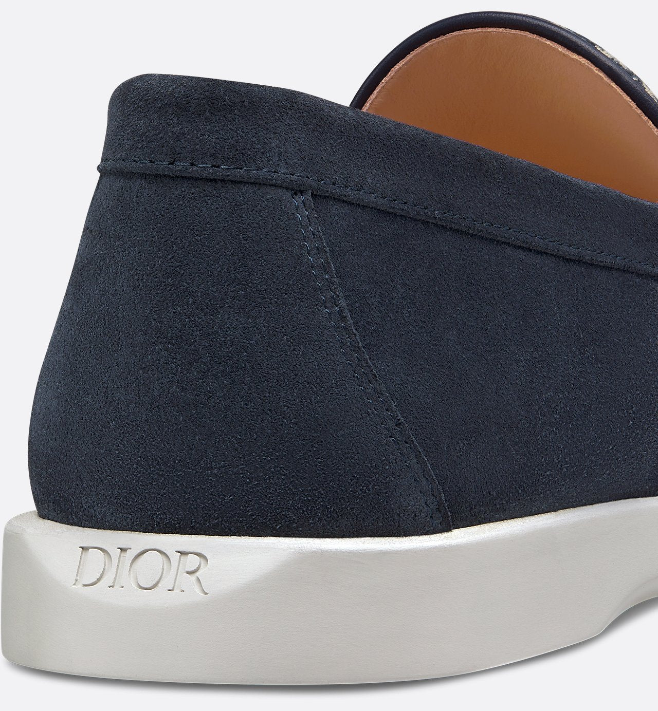 Dior Granville Loafer Navy Blue Suede With Beige And Black Dior Oblique Jacquard