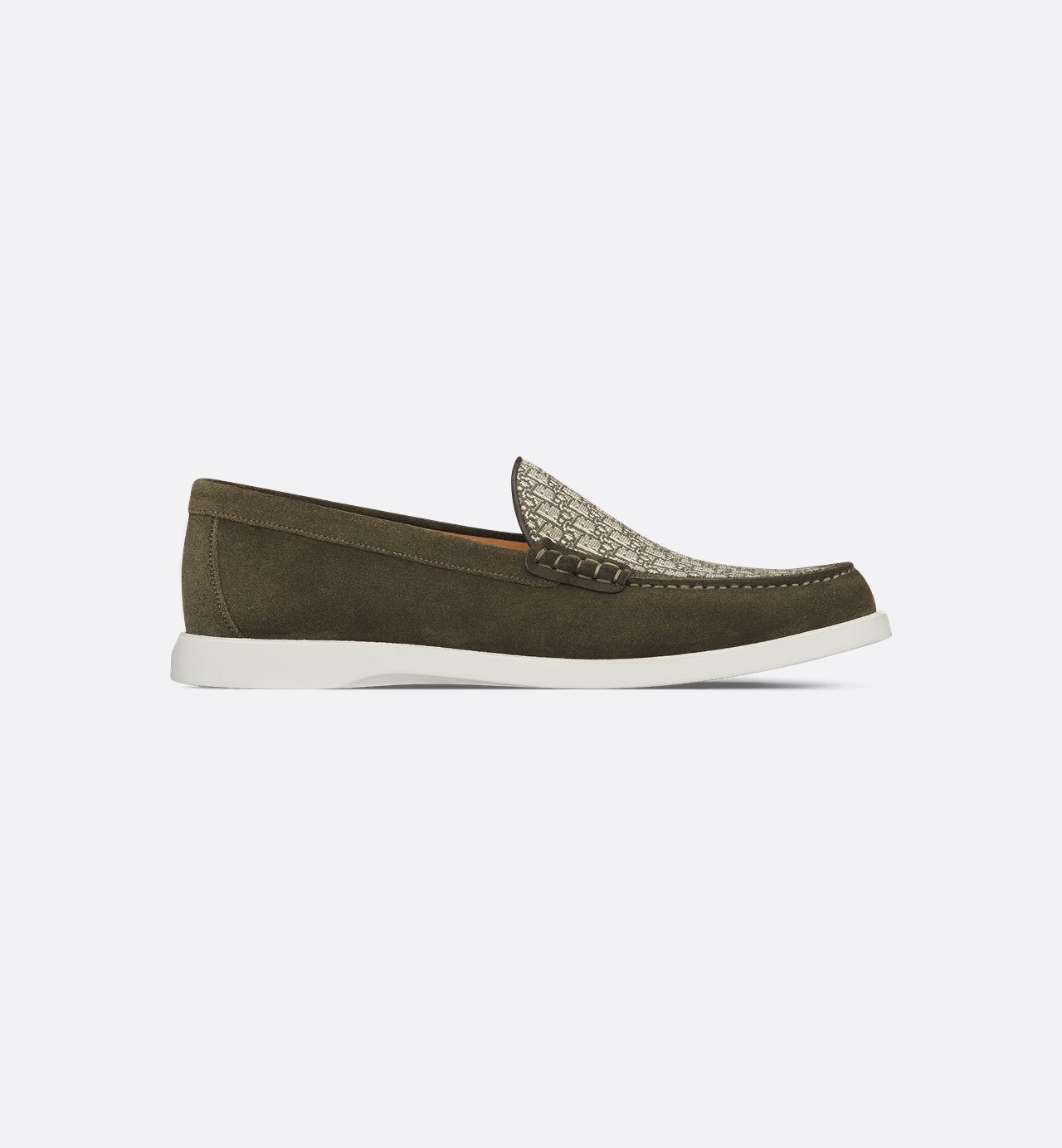 Dior Granville Loafer Khaki Suede And Dior Oblique Jacquard