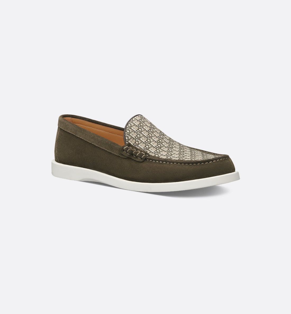 Dior Granville Loafer Khaki Suede And Dior Oblique Jacquard