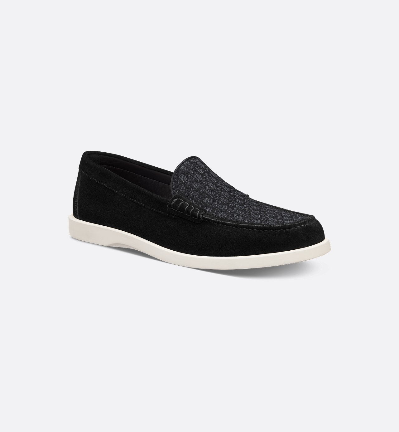 Dior Granville Loafer Black Suede And Dior Oblique Jacquard