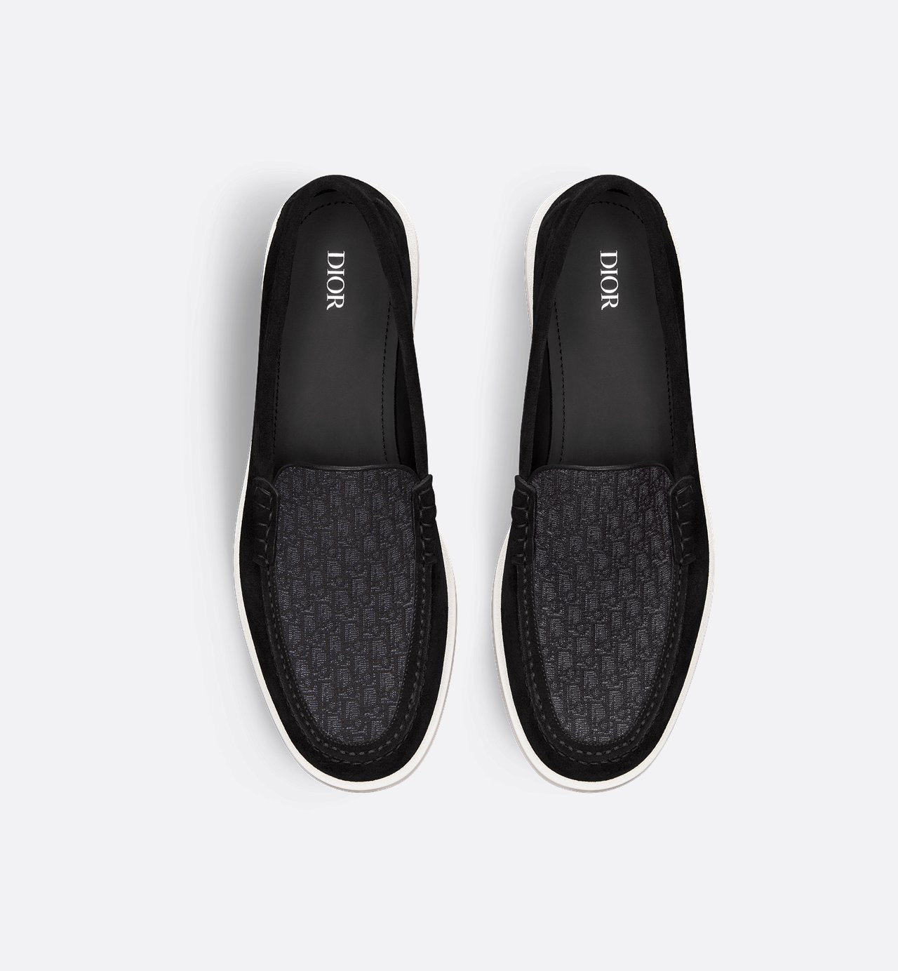 Dior Granville Loafer Black Suede And Dior Oblique Jacquard