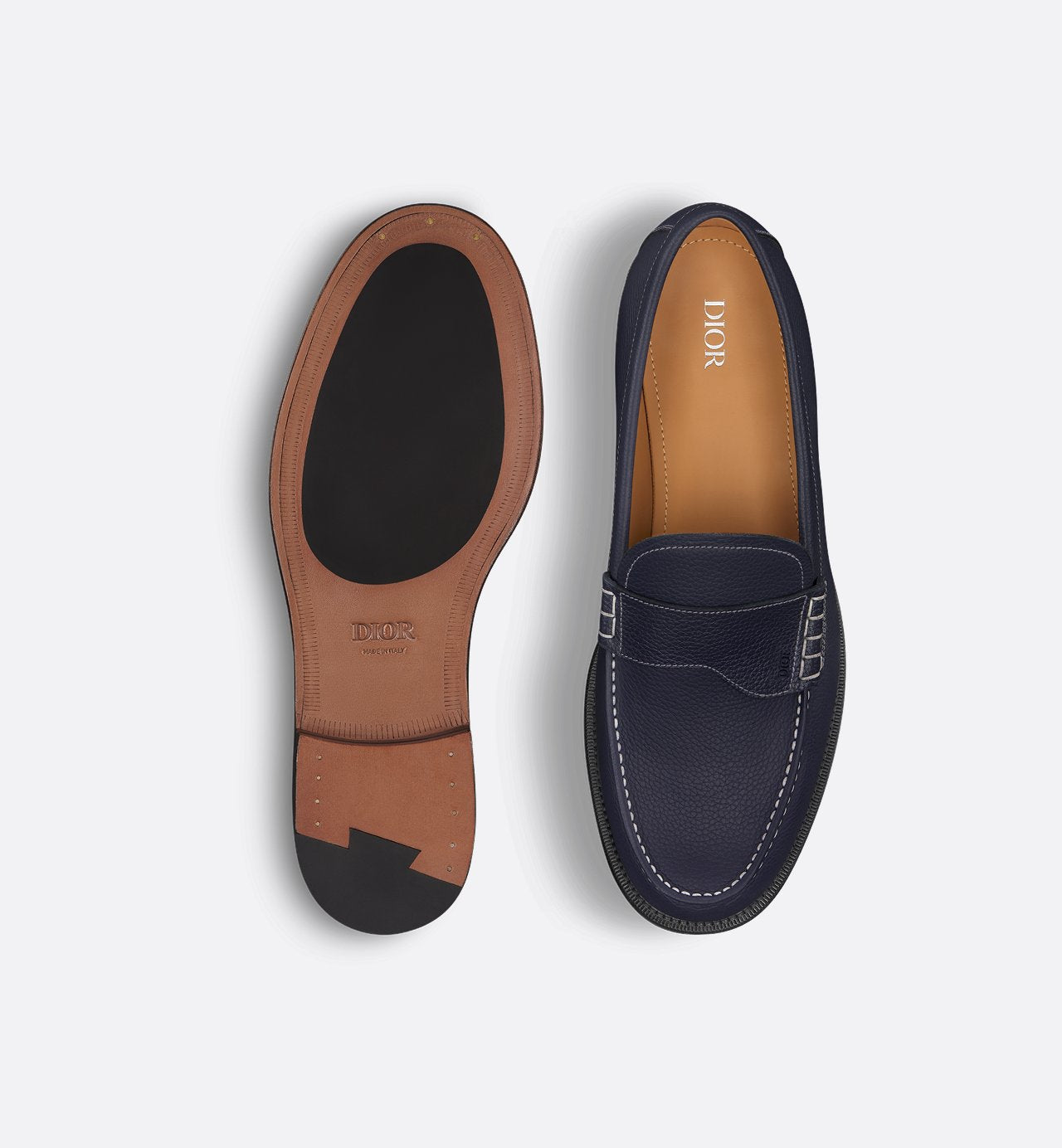 Dior Granville Loafer Deep Blue Grained Calfskin