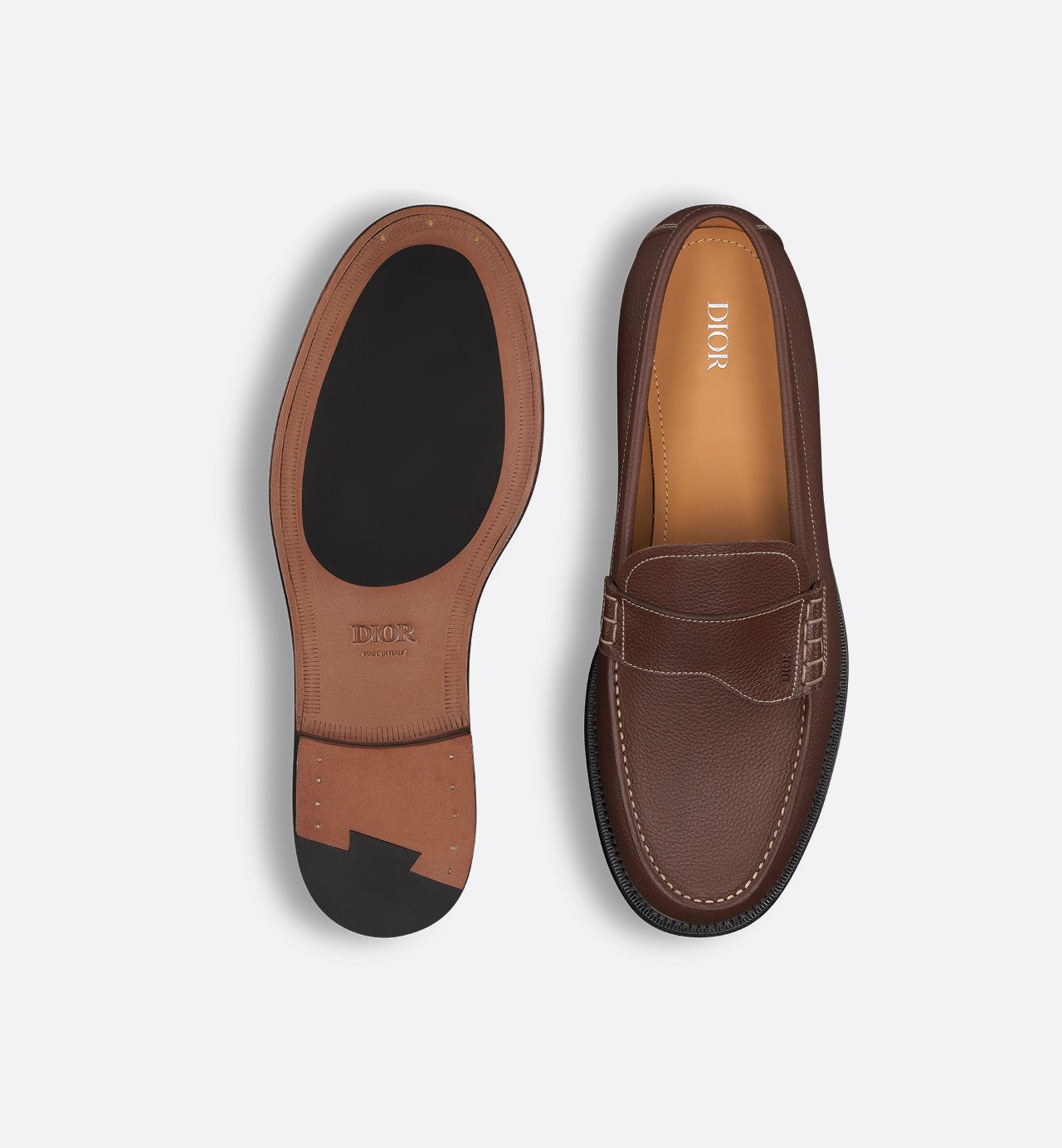 Dior Granville Loafer Brown Grained Calfskin