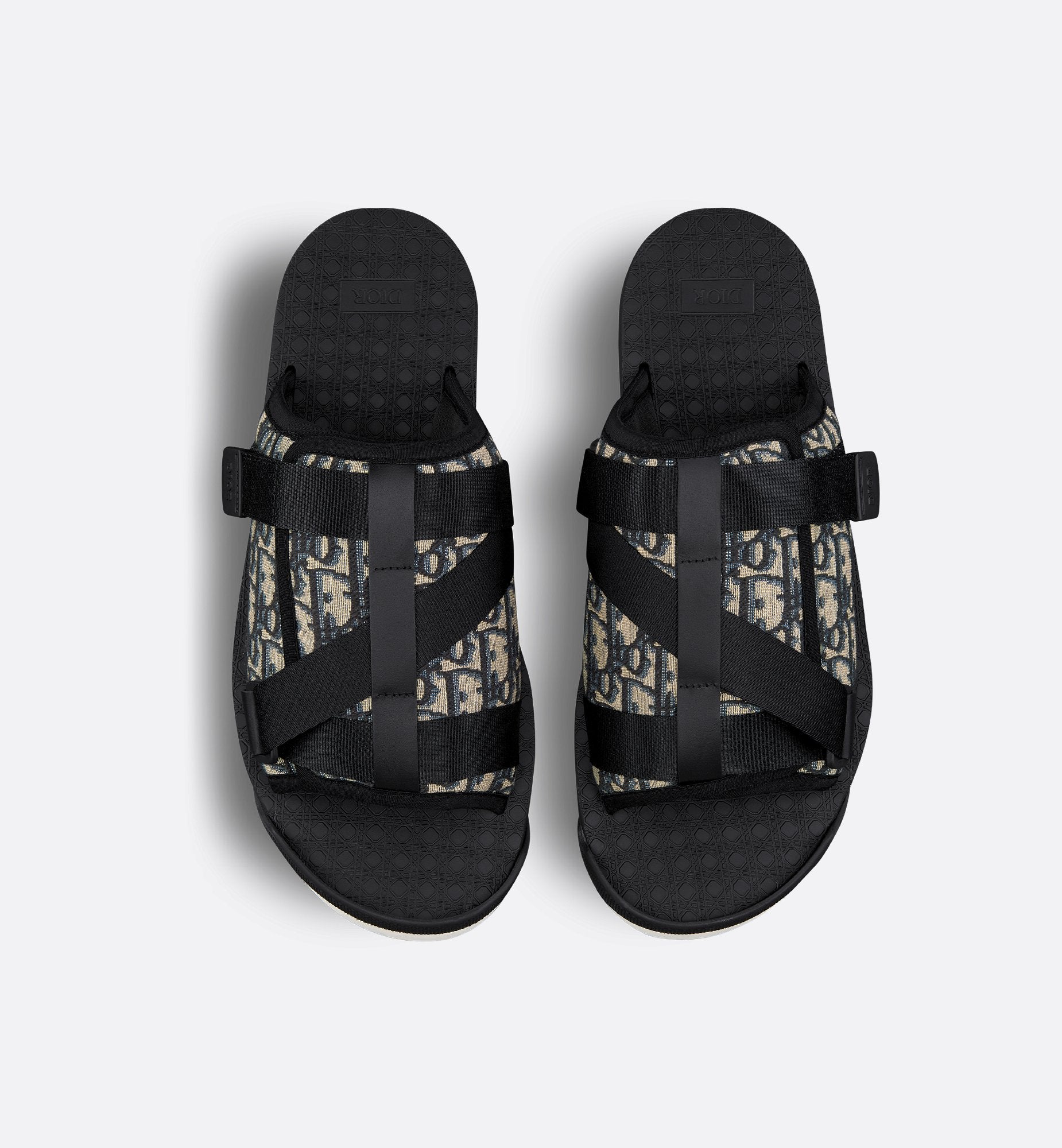 Dior Alpha Sandal Beige And Black Dior Oblique Jacquard