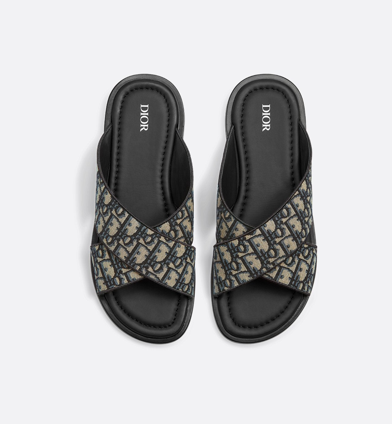 Dior Alias Sandal Beige And Black Dior Oblique Jacquard