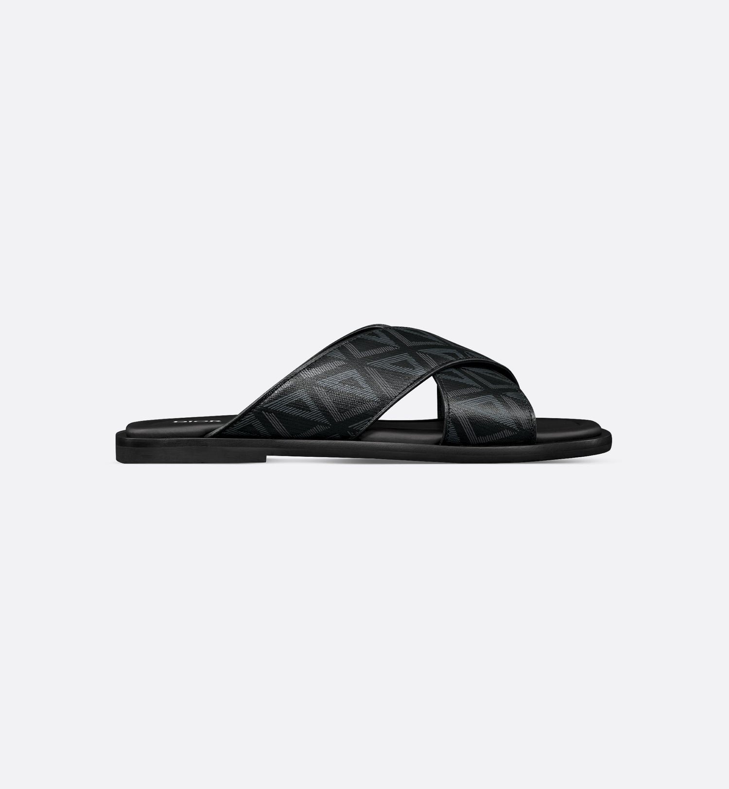 Alias Sandal Black Coated Cotton Canvas With Cd Diamond Print