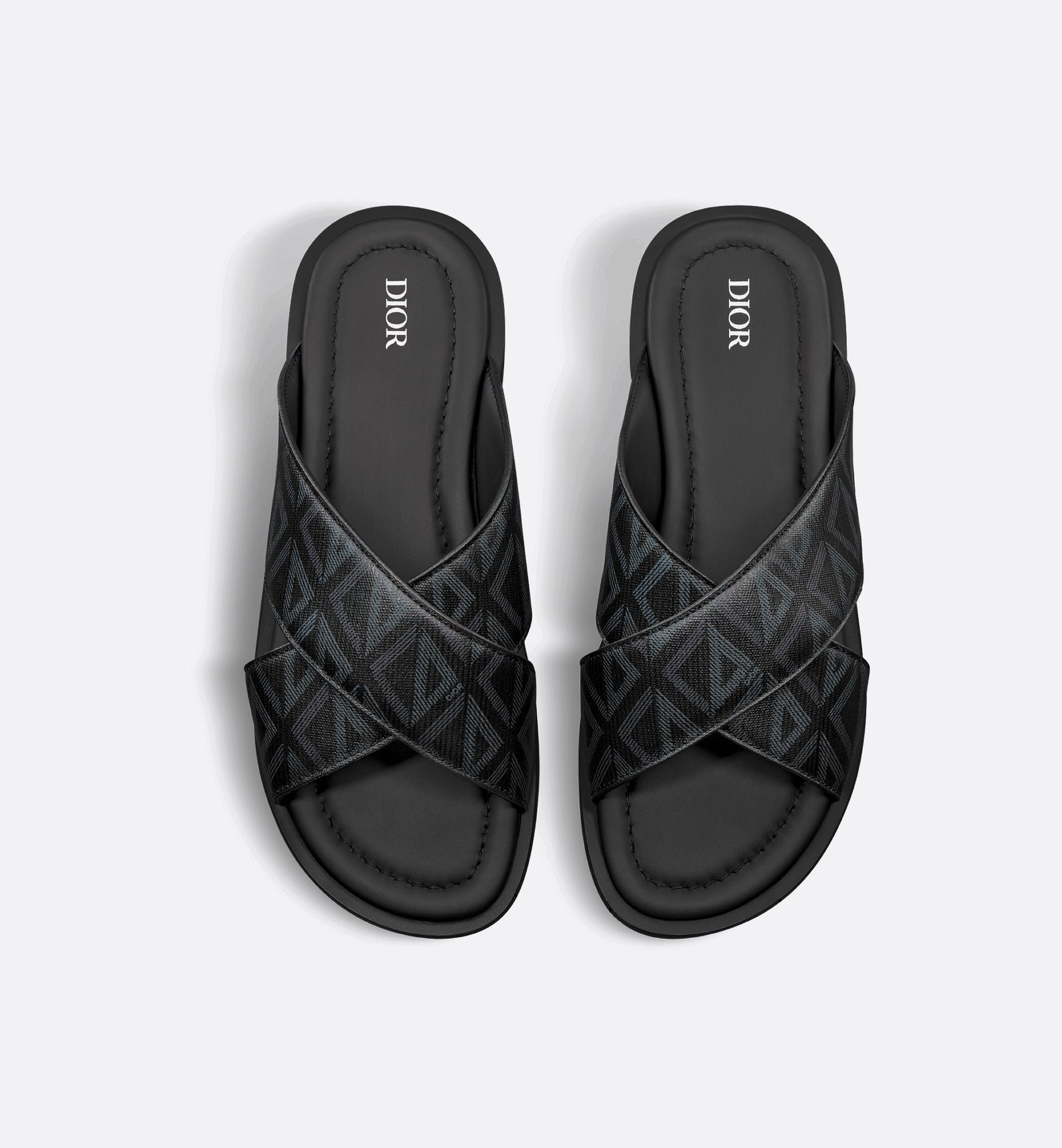 Alias Sandal Black Coated Cotton Canvas With Cd Diamond Print