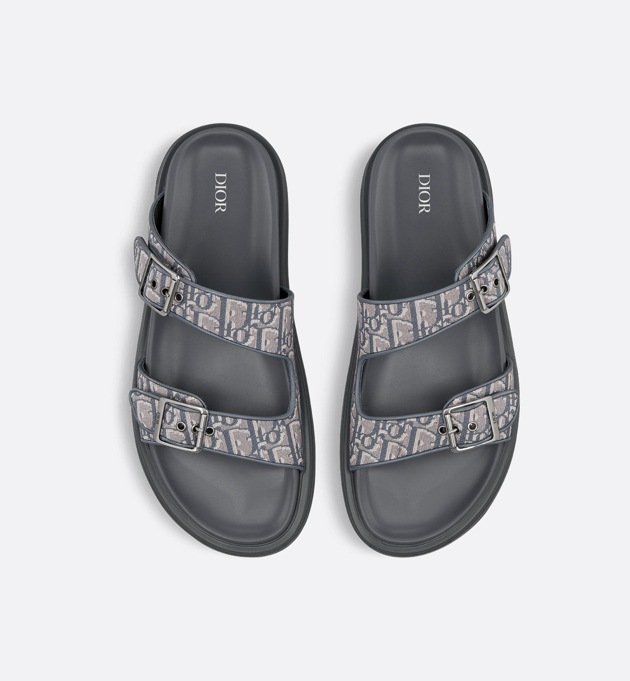 Dior Aqua Sandal Deep Gray Dior Oblique Jacquard