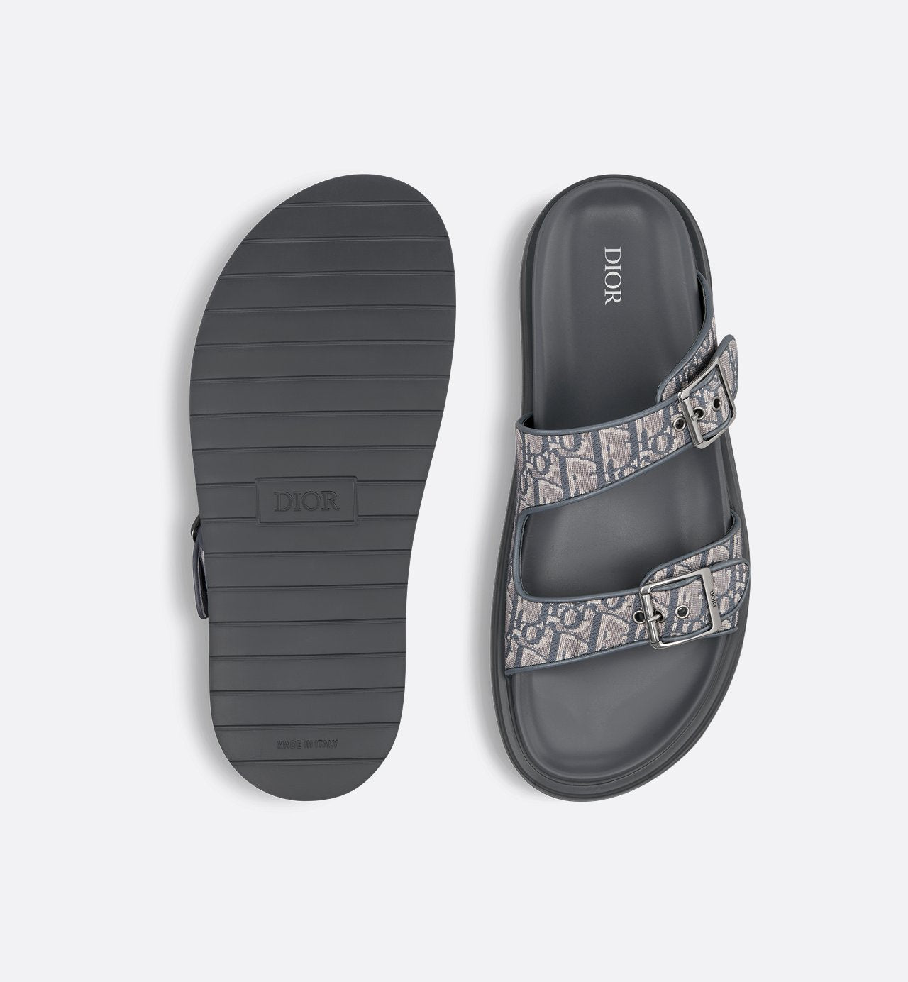 Aqua Sandal Deep Gray Dior Oblique Jacquard