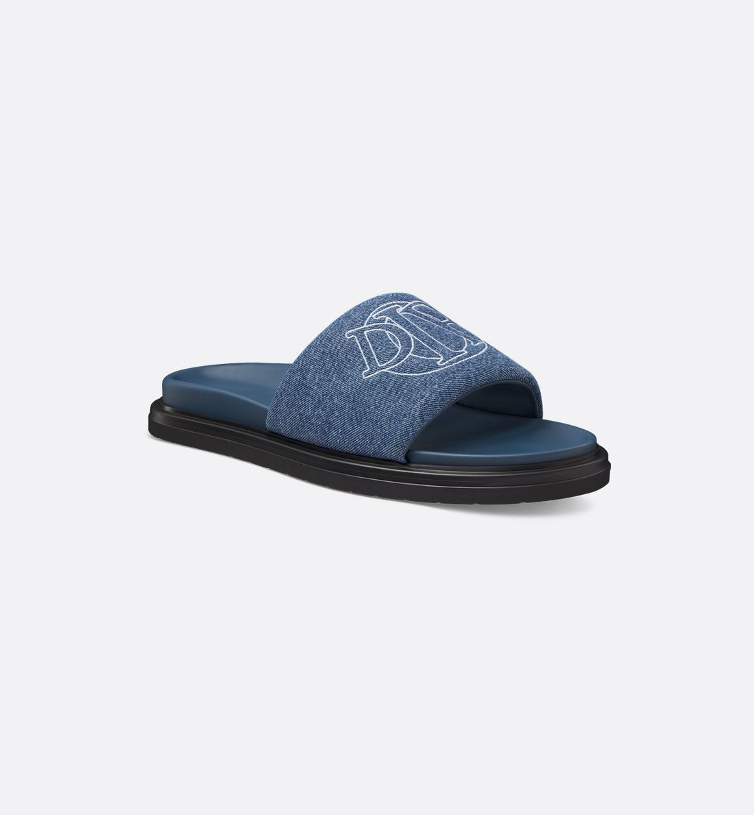 Dior Aqua Sandal Blue Quilted Denim