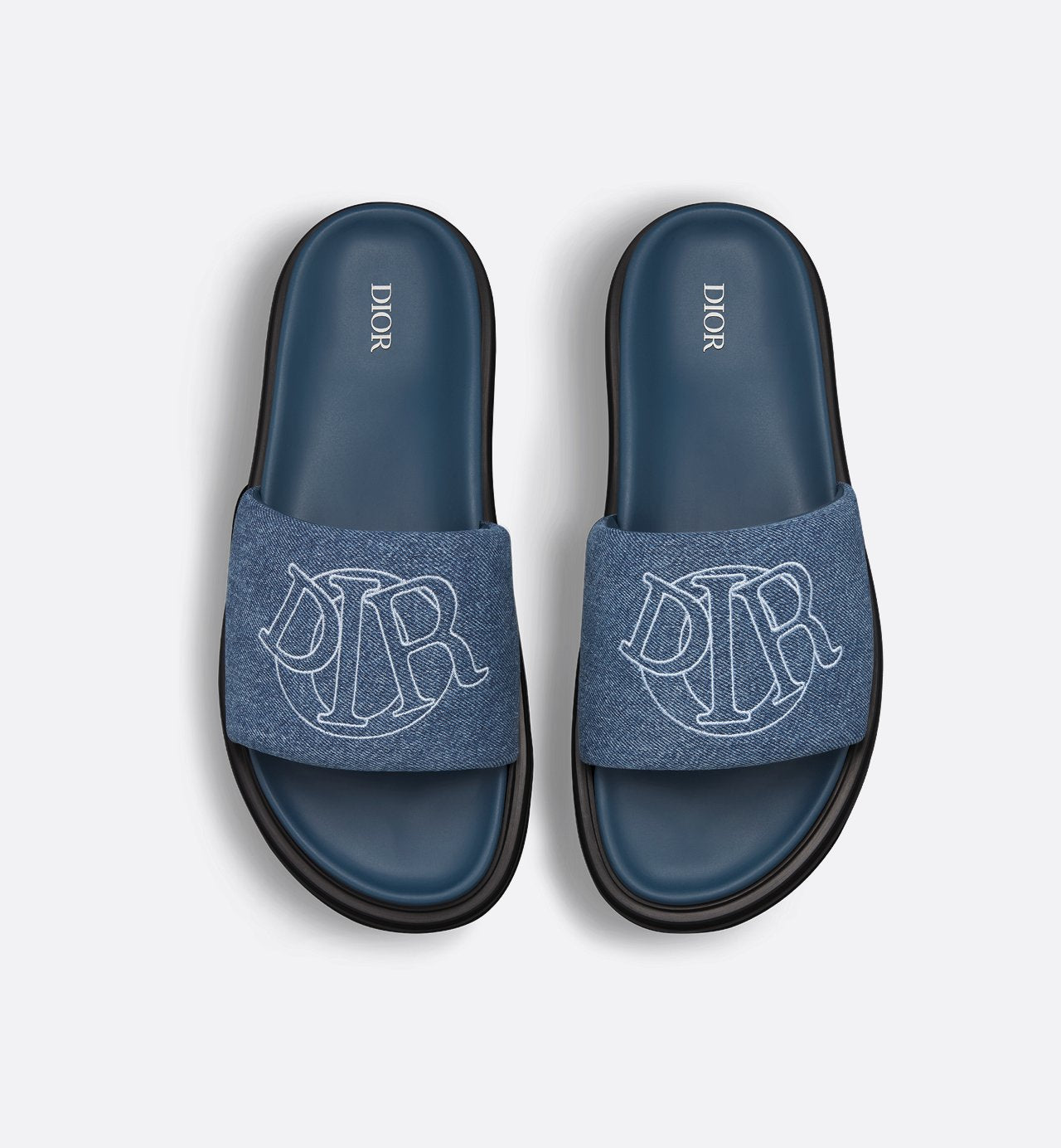 Aqua Sandal Blue Quilted Denim