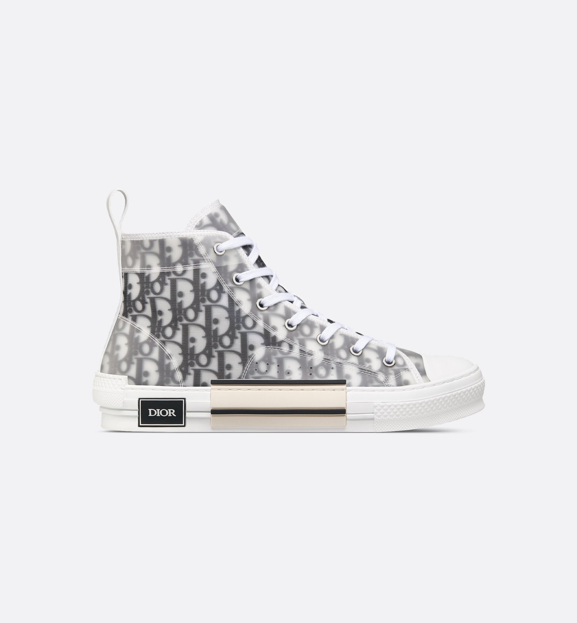 B23 High Top Sneaker White And Black Dior Oblique Canvas Sands