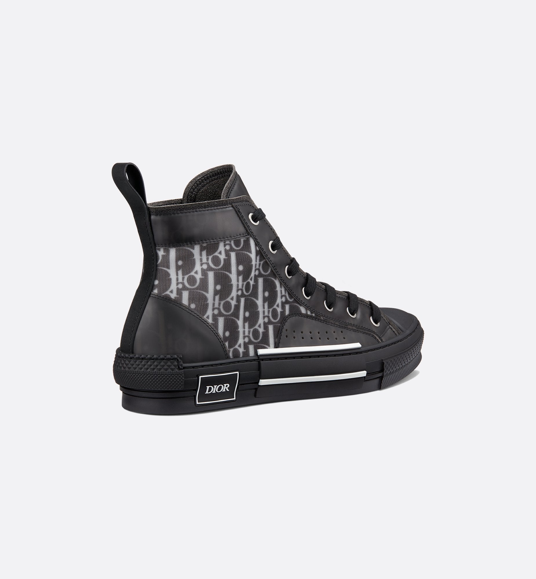 b23 high top sneaker black and white dior oblique canvas