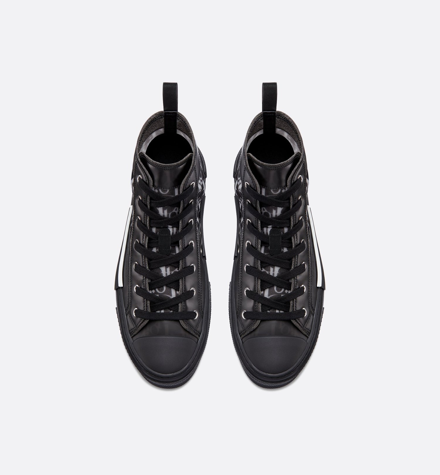 B23 High-Top Sneaker Black And White Dior Oblique Canvas With Black Calfskin