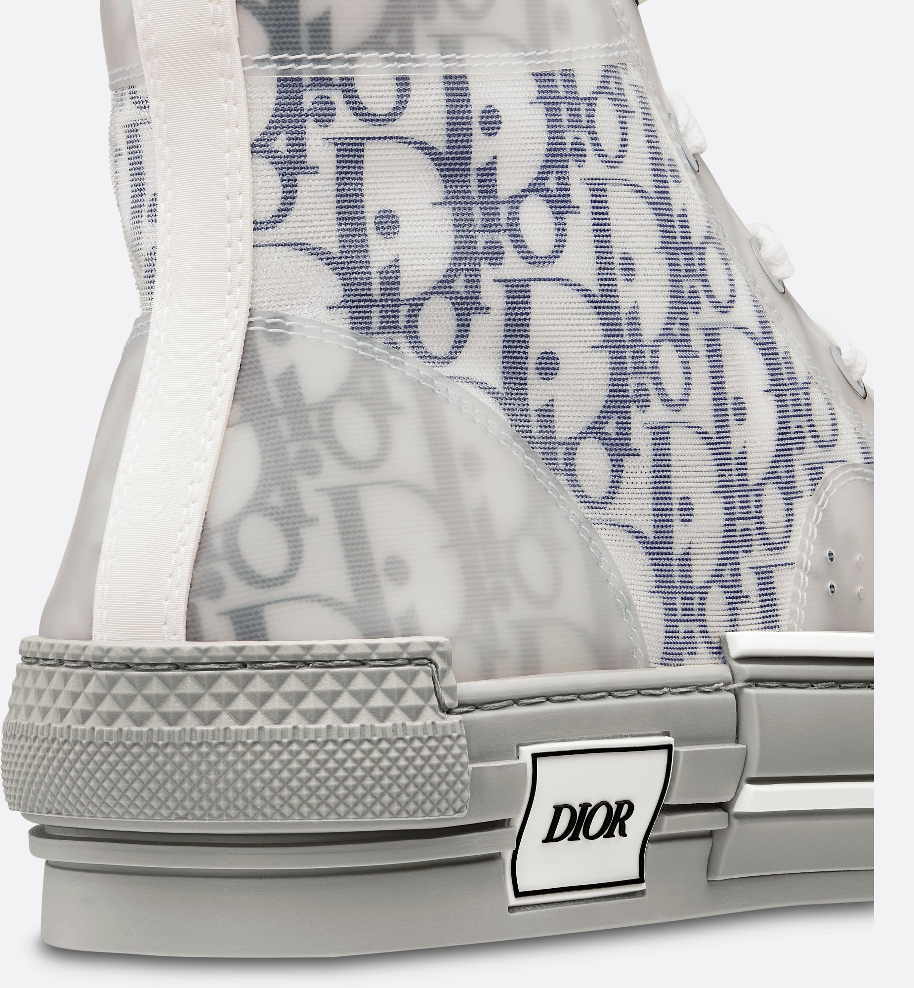 B23 High Top Sneaker White And Navy Blue Dior Oblique Canvas