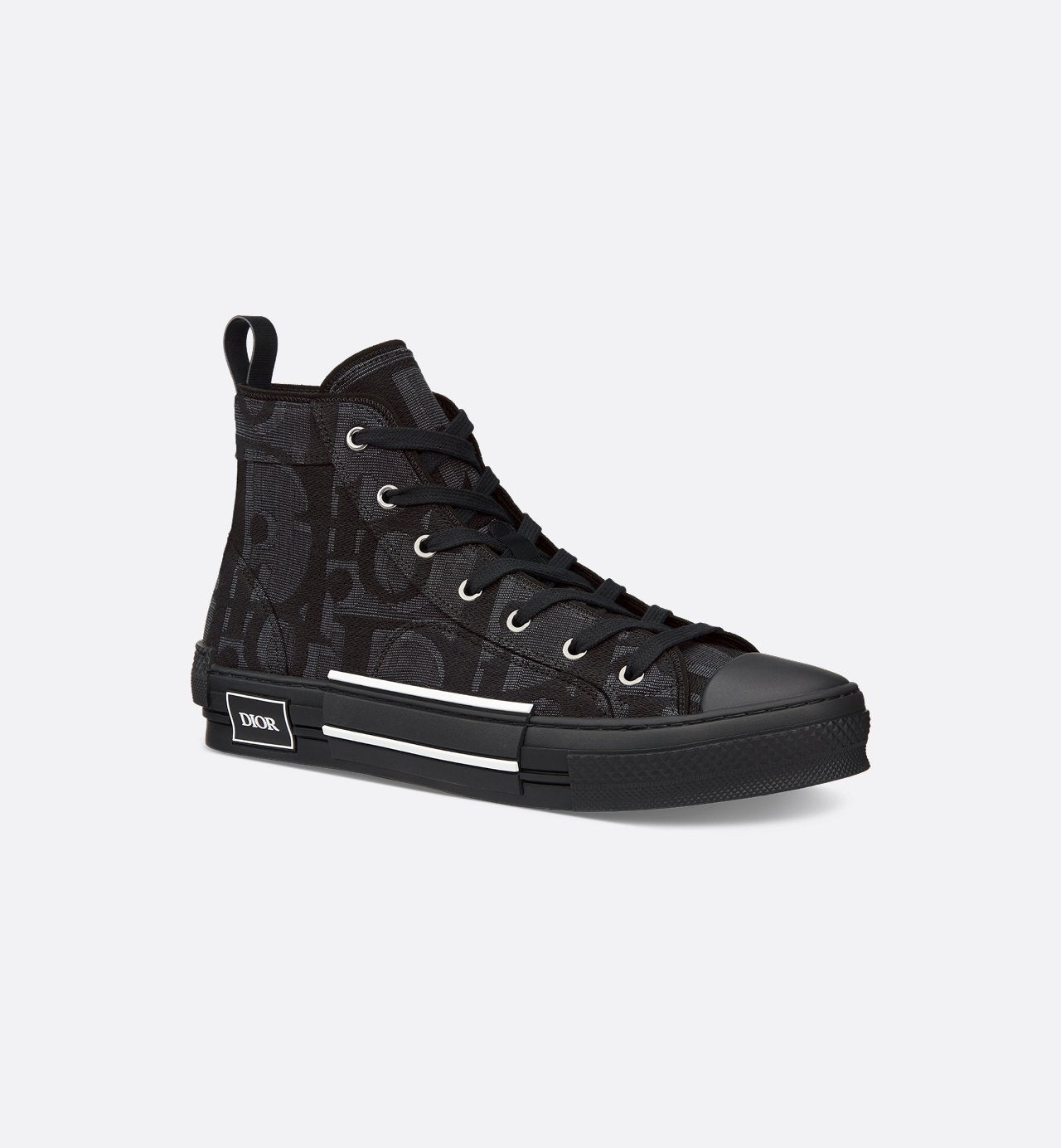 B23 High-Top Sneaker Black Maxi Dior Oblique Jacquard