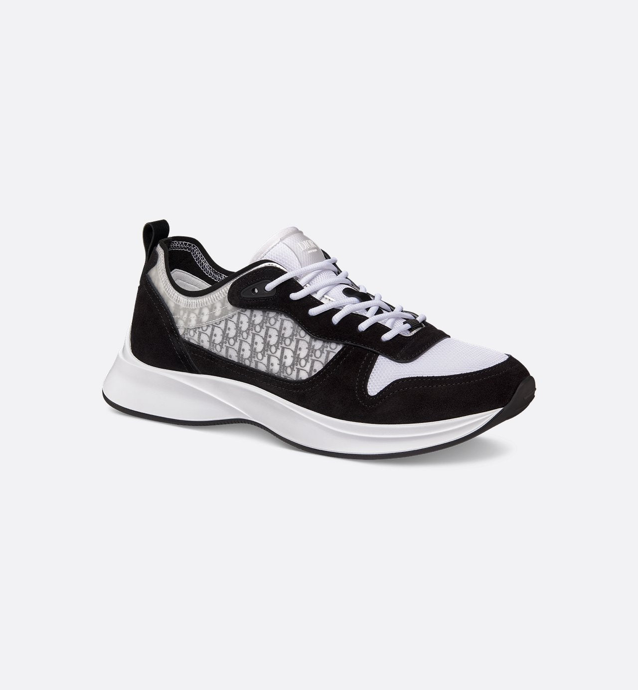 B25 Runner Sneaker Black Suede With White Technical Mesh And Black Dior Oblique Canvas