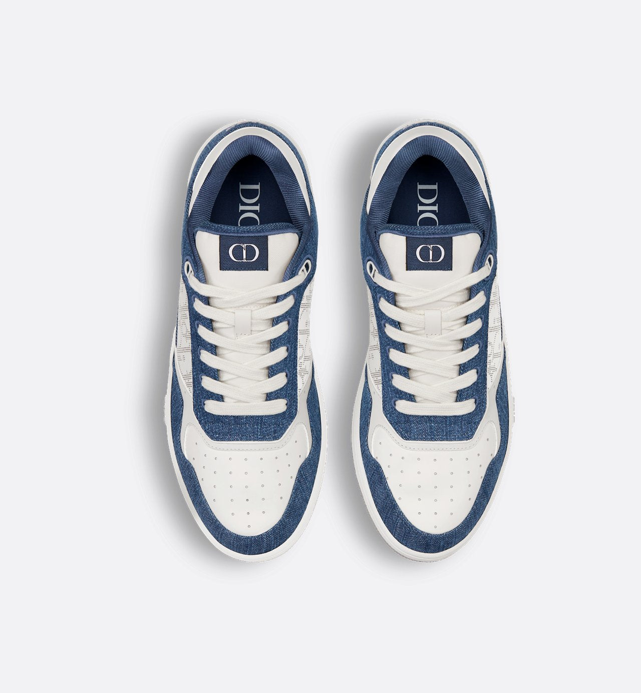 B27 Low-Top Sneaker White Smooth Calfskin, Blue Denim And White Dior Oblique Galaxy Leather