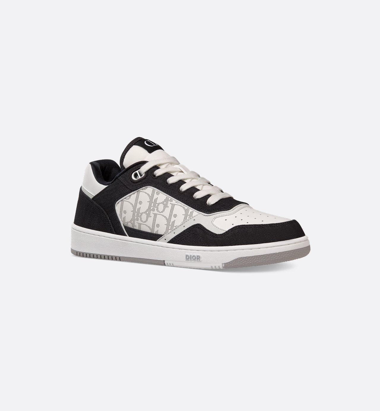 B27 Low-Top Sneaker White Smooth Calfskin, Black Denim And White Dior Oblique Galaxy Leather