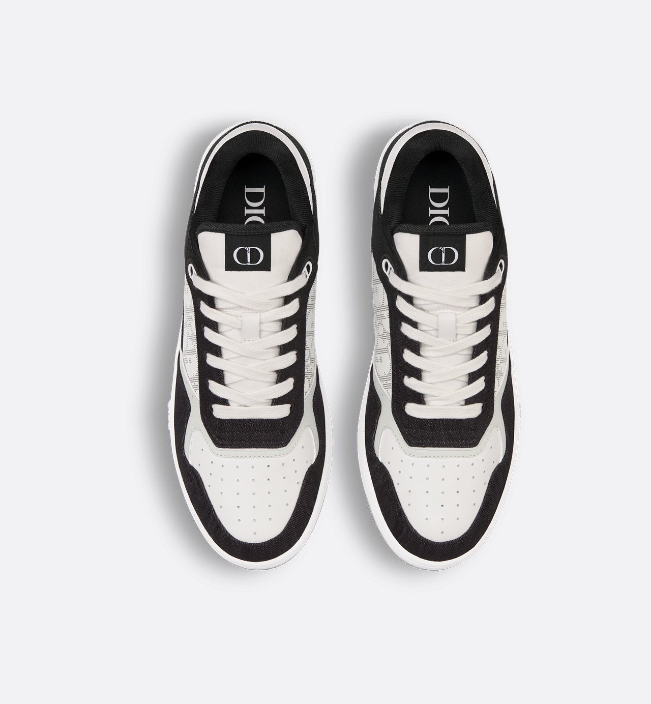 B27 Low-Top Sneaker White Smooth Calfskin, Black Denim And White Dior Oblique Galaxy Leather