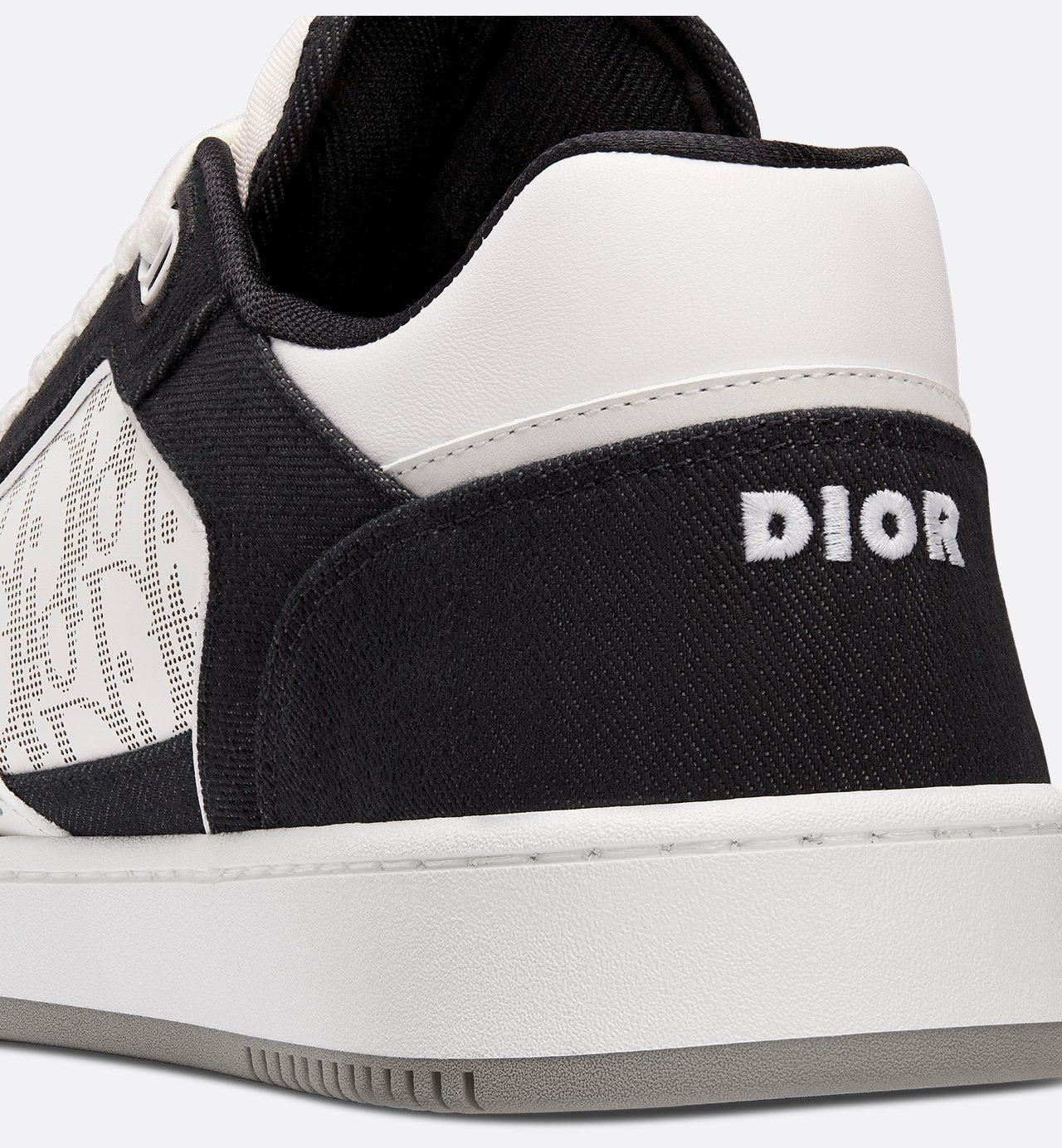 B27 Low Top Sneaker White Smooth Calfskin Black Denim And White Dior Oblique Galaxy Leather