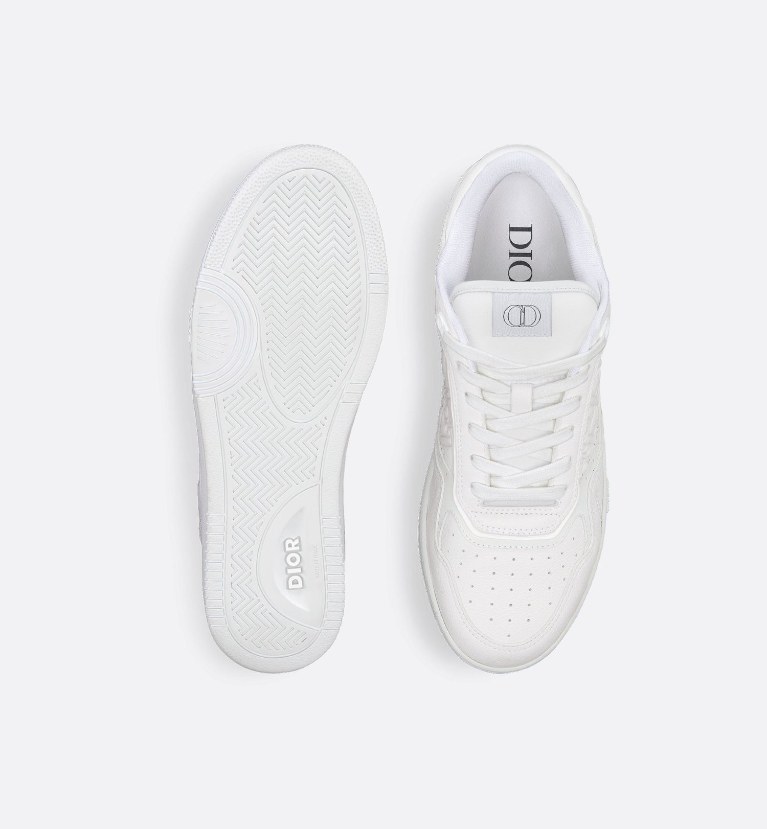 B27 Low-Top Sneaker White Grained Calfskin And White Dior Gravity Leather