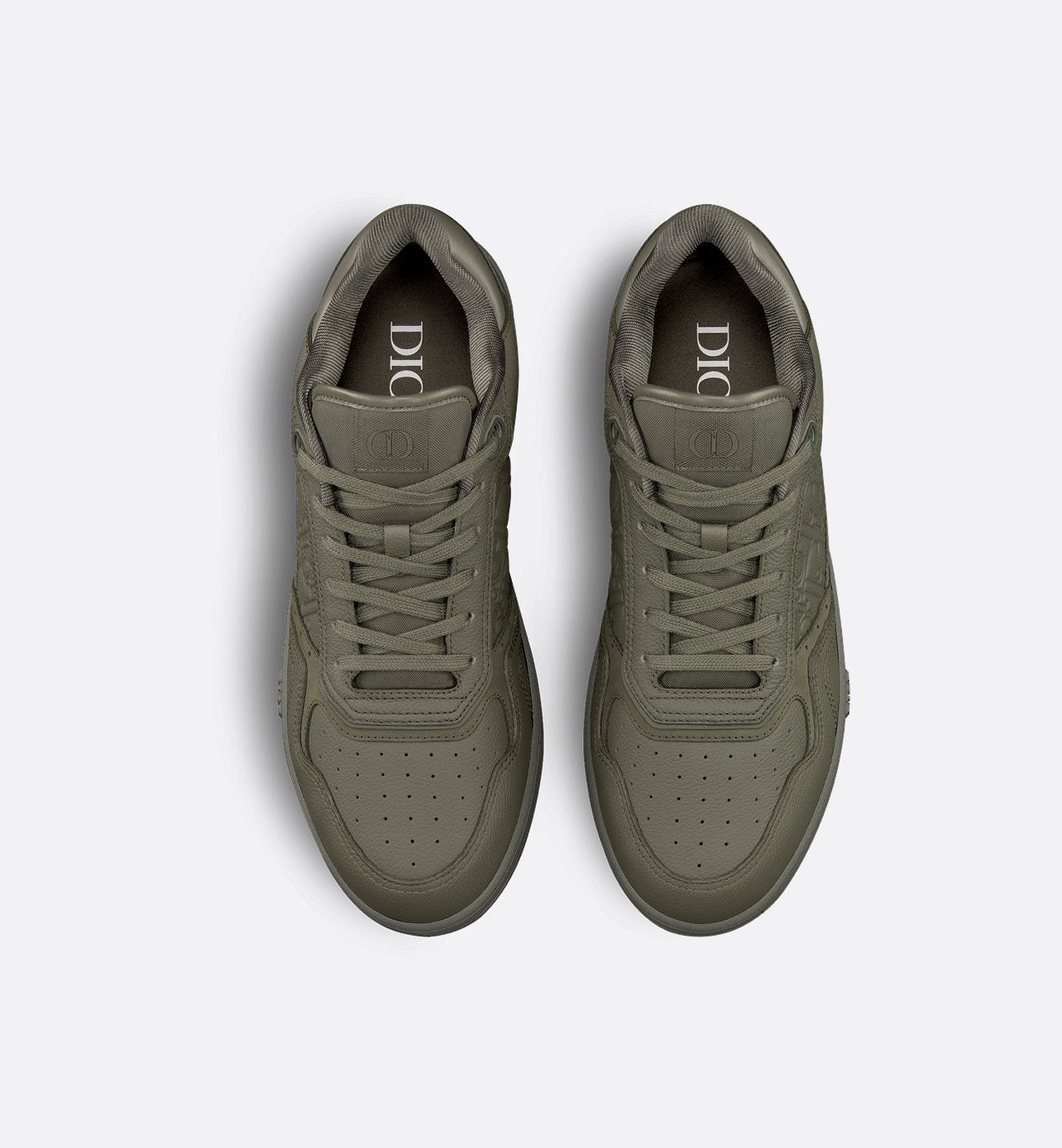 B27 Low-Top Sneaker Khaki Grained Calfskin And Khaki Dior Gravity Leather