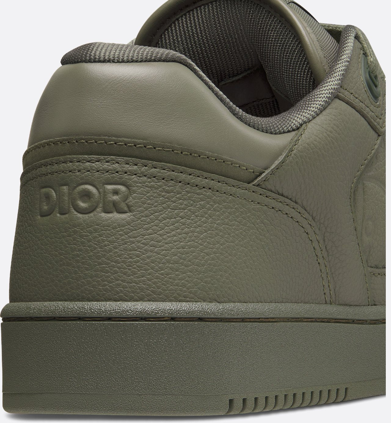 B27 Low Top Sneaker Khaki Grained Calfskin And Khaki Dior Gravity Leather