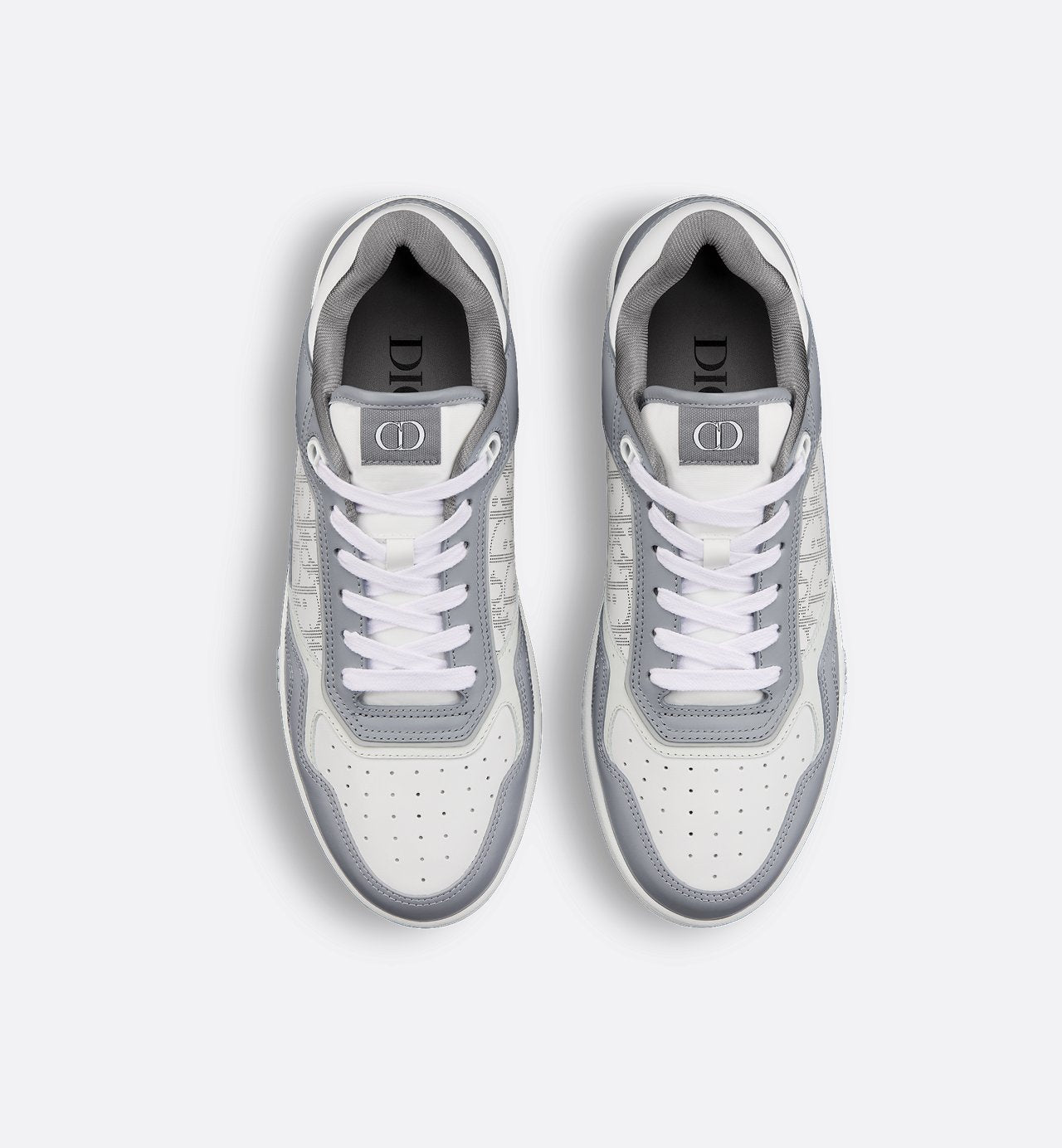 B27 Low-Top Sneaker Dior Gray Smooth Calfskin And White Dior Oblique Galaxy Leather